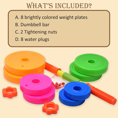 Kiddie Play Kids Weight Set Barbell Dumbbells | kids Exercise Equipment for Toddler Gym | Adjustable Workout Toy