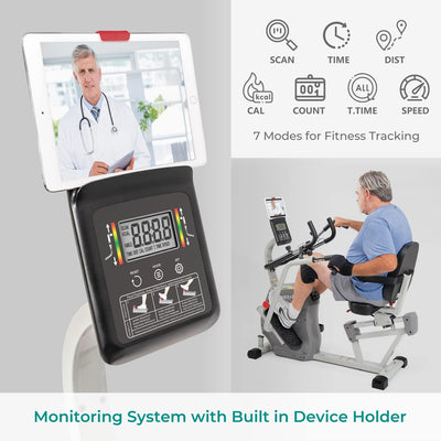 by Innova RCT2025 Recumbent Cross Trainer with Swivel Seat & Leg Harness, White/Gray/Black