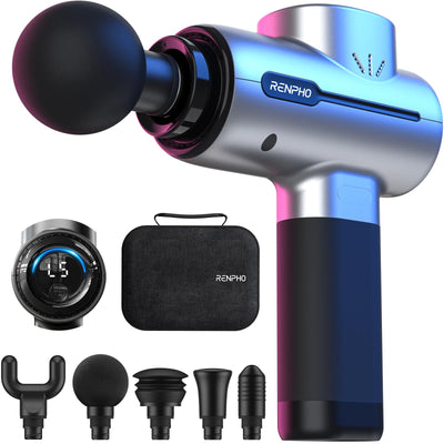 RENPHO Massage Gun Deep Tissue, Christmas Birthday Gifts for Women Men, Portable Percussion Massager for Back and Neck, Handheld Device with Carry Case, Active