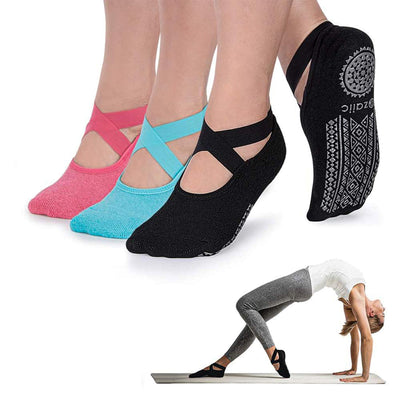 Ozaiic Pilates Socks for Women Non Slip Grip, Yoga Socks with Grippers for Barre, Hospital, Ballet, Dance, Barefoot Workout
