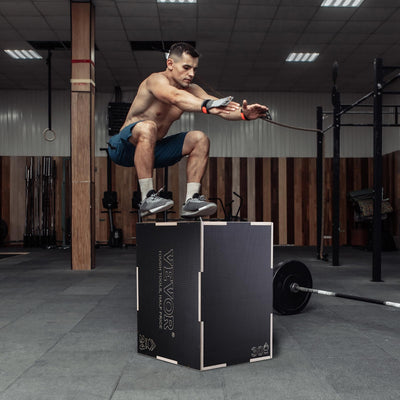VEVOR 3 in 1 Plyometric Jump Box, Easy-to-Assemble Wood Plyo Box for Jumping Trainers, Home Gym Training and Conditioning