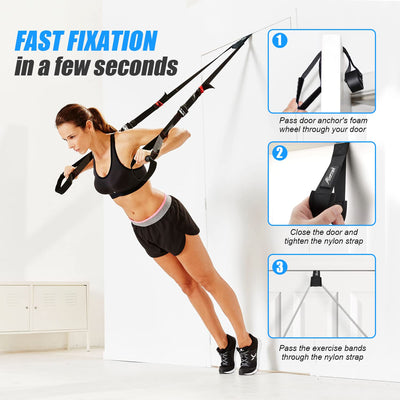 HPYGN Door Anchor for Resistance Bands, Home-Gym Workout Exercise Attachment for Yoga Strap, Physical Therapy and Closed Loop Bands, Heavy Duty System