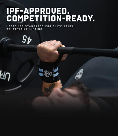 Gymreapers Weightlifting Wrist Wraps (IPF Approved) 18" Professional Quality Wrist Support with Heavy Duty Thumb Loop - Best Wrap for Powerlifting Competition, Strength Training, Bodybuilding