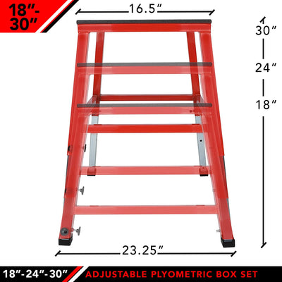 JFIT Plyometric Boxes - Made in Taiwan NO Assembly Required Single - Height Box Set and Adjustable Box Options Plyometric Platform and Jumping Agility Box for Training Conditioning Strength Training