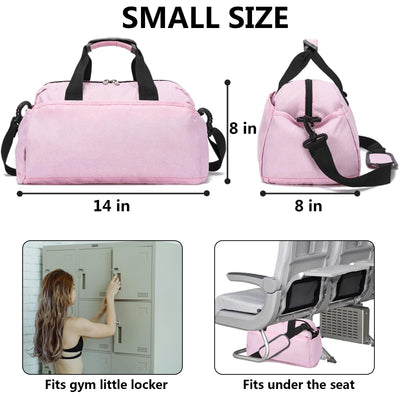 14 inch Small Gym Bag for Women & Men, Mini Duffel Bag for Travel Sports Lightweight Carry On Bag (Light Green)