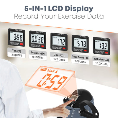 Mini Exercise Bike, AGM Under Desk Bike Pedal Exerciser Foot Cycle Arm & Leg Pedal Exerciser with LCD Screen Displays