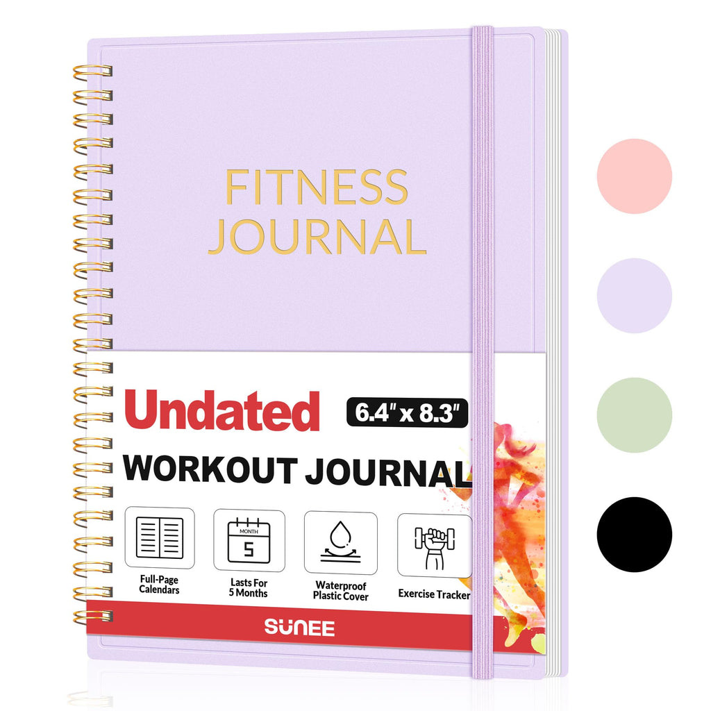 Fitness Journal Workout Planner for Women & Men, A5 (6.4" x 8.3") Workout Journal Log Book Planner Gift for Track Gym Essentials, Home Workouts, Track Progress, Achieve Wellness Goals, Pink