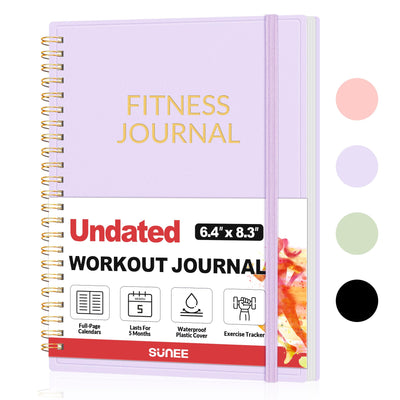 Fitness Journal Workout Planner for Women & Men, A5 (6.4" x 8.3") Workout Journal Log Book Planner Gift for Track Gym Essentials, Home Workouts, Track Progress, Achieve Wellness Goals, Pink