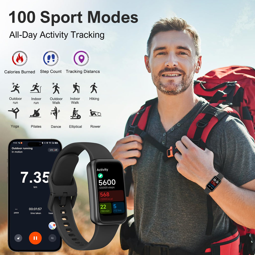 Fitness Tracker,Smart Watch with 24/7 Heart Rate Blood Oxygen Sleep Monitor,1.47" HD Touchsreen with Step & Calorie Counter 100+ Sport Modes Health Activity Trackers for Men and Women (Pink)