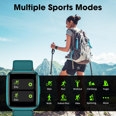 Smart Watch, Fitness Tracker with Heart Rate Monitor, Blood Oxygen, Sleep Tracker, 41mm Touchscreen Smartwatch for Android iOS Swimming Waterproof Pedometer Step Calories Tracker for Women Men