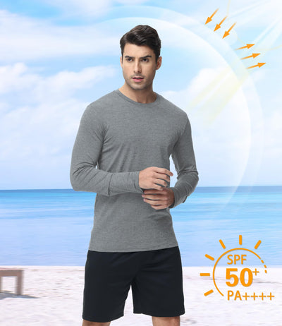 6 Pack Men Dry Fit Workout Long Sleeve Athletic Gym UPF 50+ SPF UV Sun Protection Quick Dry Lightweight Shirts