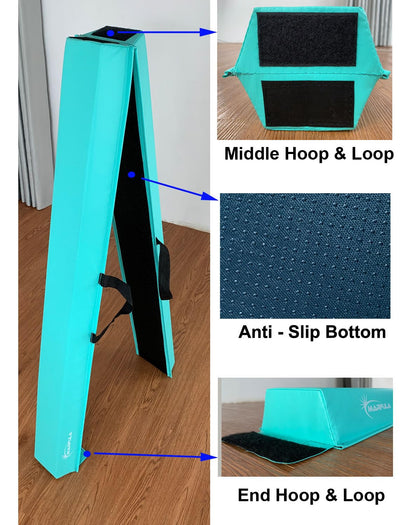 MARFULA Balance Beam - Folding Floor Gymnastics Equipment for Kids, Non Slip Base - 6 FT to 10 FT for Home Gym Use