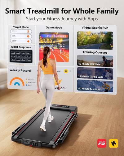 3 in 1 Under Desk Treadmill with Incline, Walking Pad with Removable Desk Workstation, Adjustable Height for Different Need, 300lbs Capacity, Foldable Compact for Home Small Office