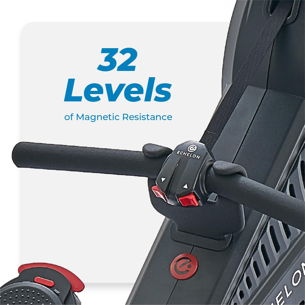 Echelon Row Series – Foldable Rowing Machine for Full-Body, Low-Impact Workouts with 22” Rotating HD Screen, Built-In Soundbar, Bluetooth Resistance & 30-Day Membership with Live Classes