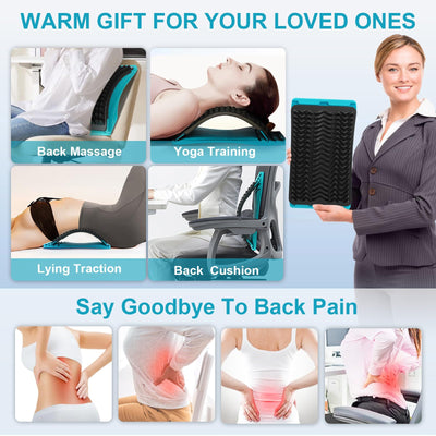 Back Stretcher for Lower Back Pain Relief, 3 Level Adjustable Lumbar Back Cracker Board, Back Cracking Device, Back Massager for Scoliosis, Spine Decompression
