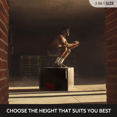 RitFit 3 in 1 Extra Firm Soft Plyo Box Foam Plyometric Box-30”x24”x20”-20"x18"x16" Heavy Duty High Density Foam Jumping Box 3 Sizes with PVC Cover,Platform for Home Gym Fitness, 440lb Weight Capacity