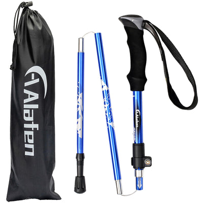 Aluminum Collapsible Ultralight Travel Trekking Hiking Pole for Men and Women (Fits 5'3" - 6'2")