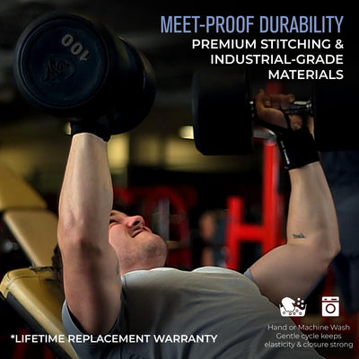 Rip Toned 18” Wrist Wraps - USPA Endorsed Wrist Straps for Weightlifting - Quality Wrist Support - Adjustable, Durable, Machine Washable - Gym Wraps for Powerlifting - for Men & Women