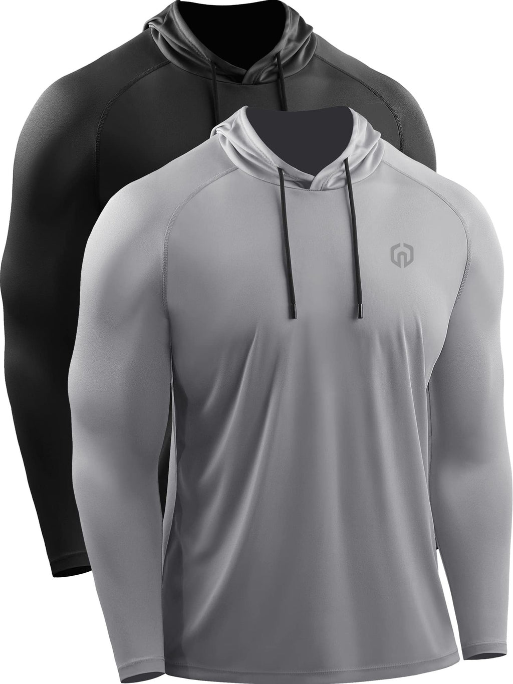 NELEUS Men's Dry Fit Athletic Shirt Workout Running Long Sleeve Shirts with Hoods