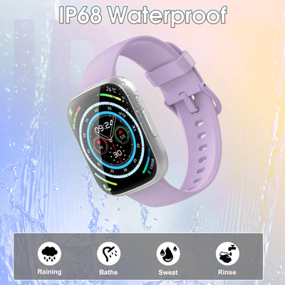 Smart Watch for Men Women(Answer/Make Calls), 1.95" HD Touch Screen Fitness Watch with Sleep Heart Rate Monitor, 110+ Sports Modes, IP68 Waterproof Activity Trackers Compatible with Android iOS, Black