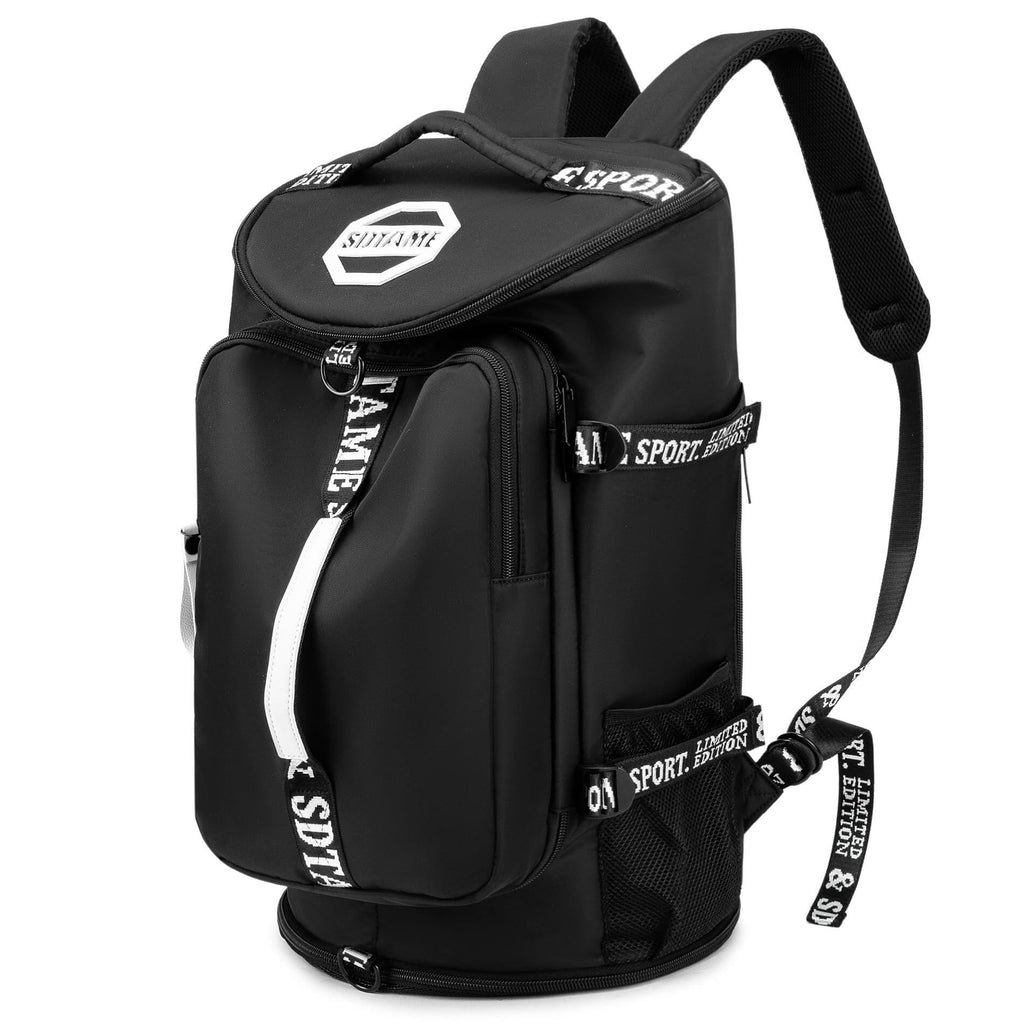 Gym Duffle Bag Backpack with Shoe Compartment,4 ways Travel Backpack for Women and Men,Multi-Functional Weekender bag with Waterproof Layer&Laptop Compartment for Fitness, Travel,Camping