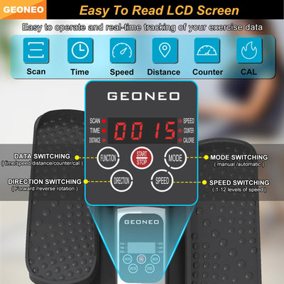 Under Desk Elliptical Machine, Electric Elliptical Exerciser for Senior, Quiet & Small Electric Seated Pedal Exerciser for Home with Display Monitor, Remote Control & 12 Adjustable Speeds