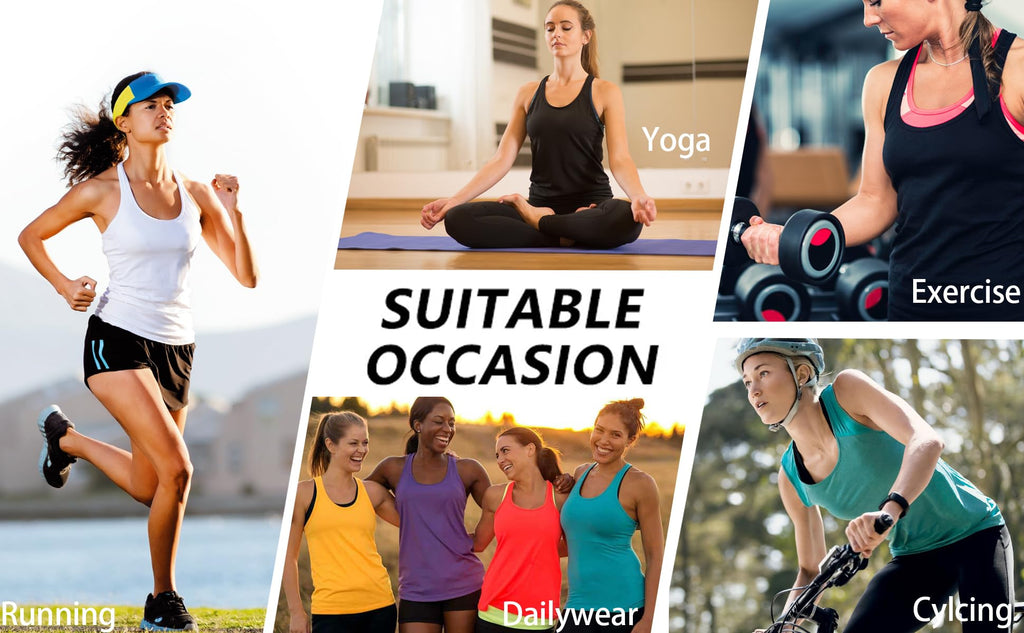 6 or 5 Pack Workout Tank Tops for Women, Athletic Racerback Sports Tank Tops, Compression Sleeveless Dry Fit Shirts