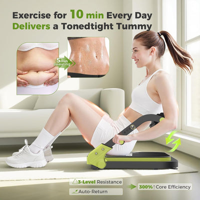 Ab Machine,Sit Up Exercise Equipment, Workout Equipment,Adjustable Ab Trainer with 3 Resistance Levels and Removable Auxiliary Handle,Home Gym