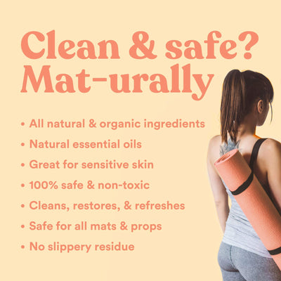 ASUTRA Yoga Mat Cleaner Spray (Energizing Peppermint), 4 fl oz - No Slippery Residue, Organic Essential Oils, Deep-Cleansing for Fitness Gear & Gym Equipment, Microfiber Towel Included