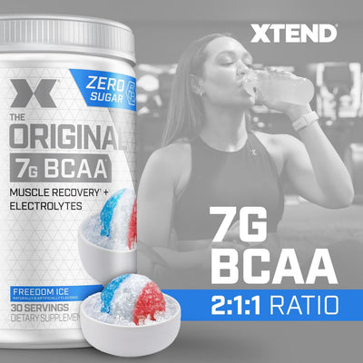 Xtend Original BCAA Powder 7g BCAA and 2.5g L-Glutamine, Sugar Free Post Workout Muscle Recovery Drink with Amino Acids for Men & Women, 30 Servings