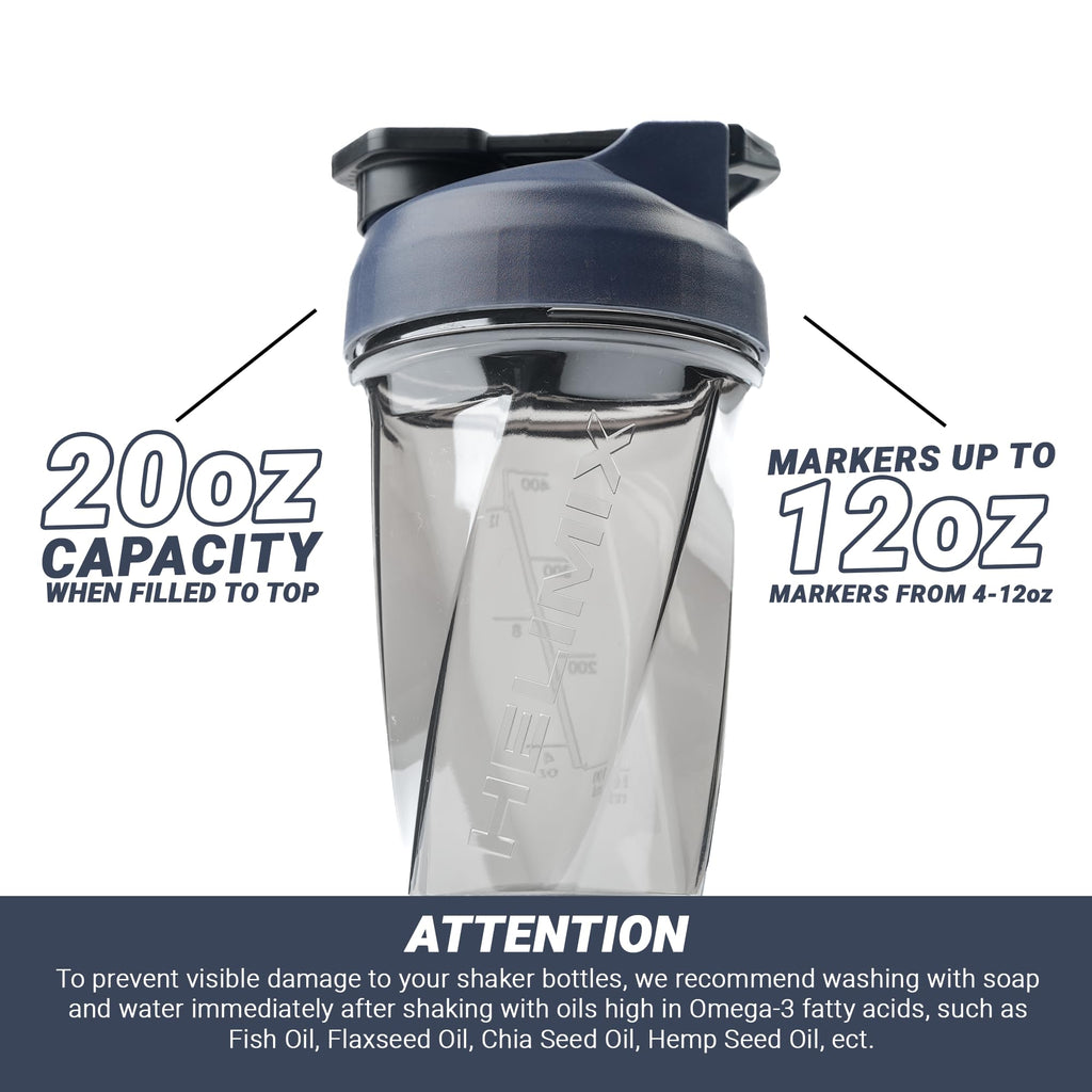 HELIMIX 2.0 Vortex Blender Shaker Bottle Holds upto 28oz | No Blending Ball or Whisk | USA Made | Portable Pre Workout Whey Protein Drink Shaker Cup | Mixes Cocktails Smoothies Shakes | Top Rack Safe