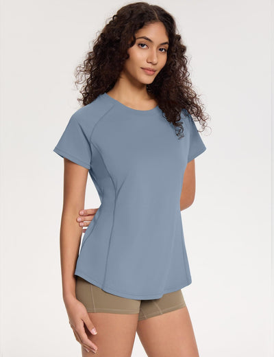 Loovoo Workout Tops for Women Loose Fit Breathable Activewear Cool Quick Dry Gym Athletic Tee Top