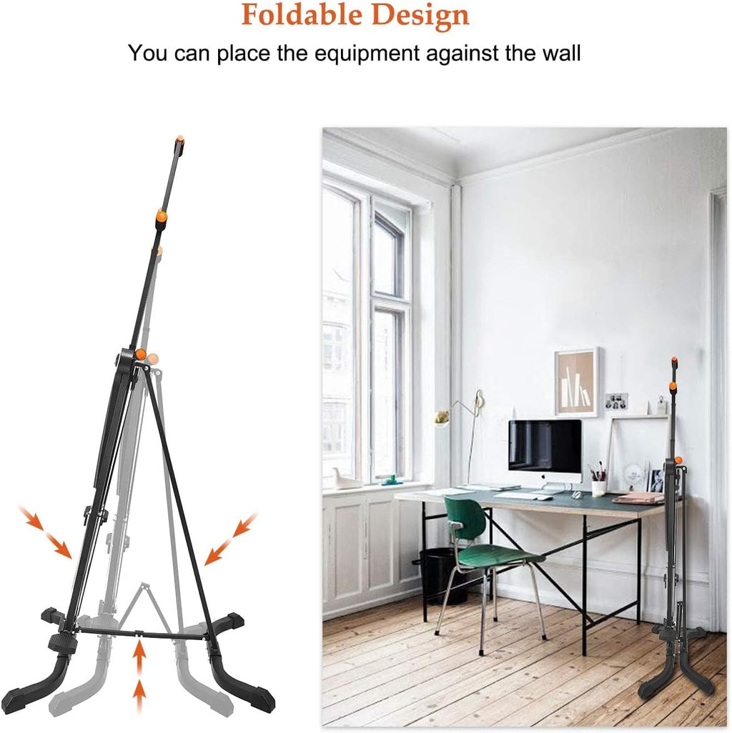 Vertical Climber Exercise Machine for Home Gym with 4 Metal Guide Rails Folding Exercise Climber Cardio Workout Machine 5-Level Heights Stair Stepper Newer Version, Easy to Assemble