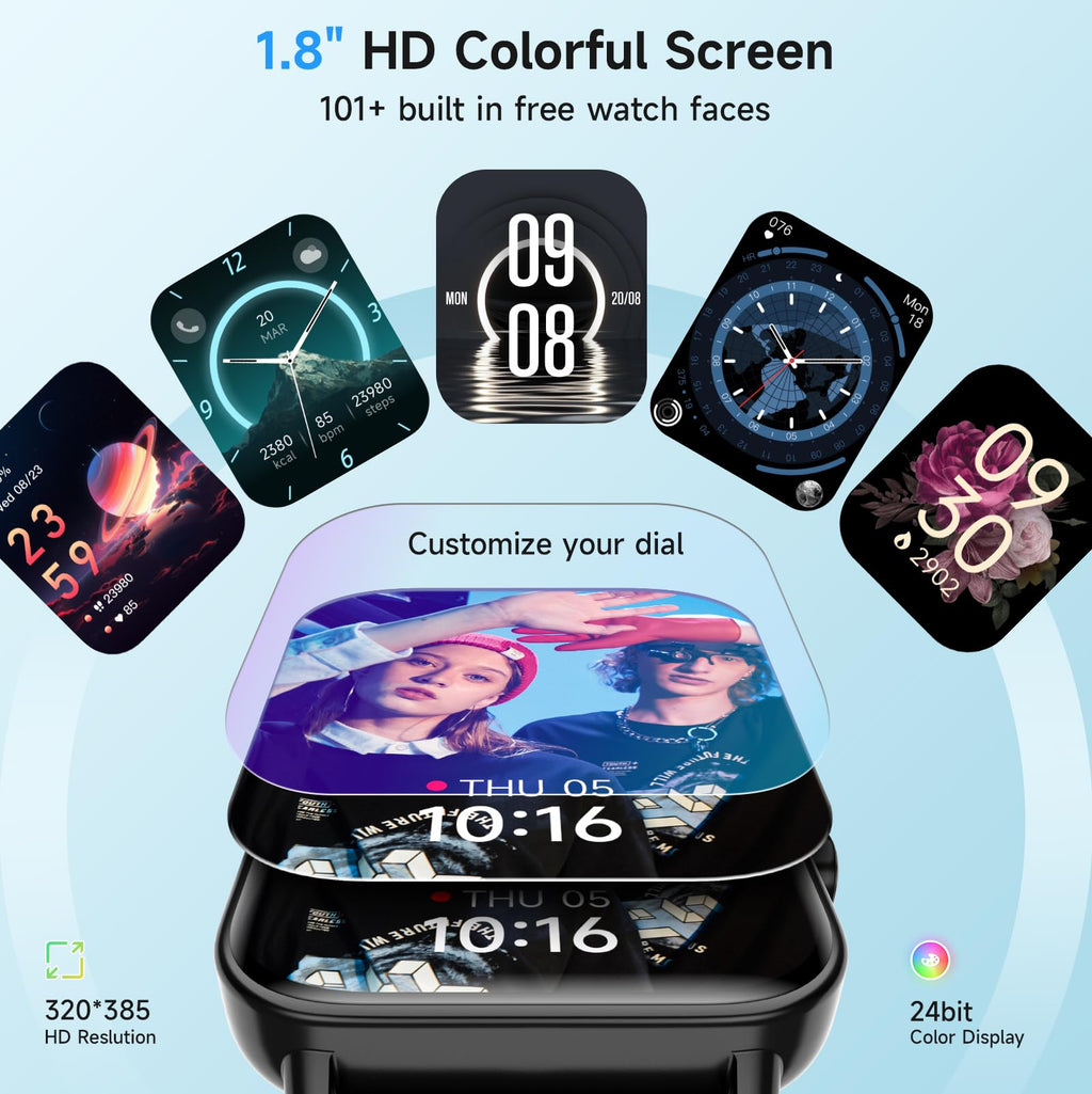 Smart Watch for Women Android & iPhone, Alexa Built-in, IP68 Waterproof Activity Fitness Tracker with Bluetooth Call (Answer/Make), 1.8" Smartwatch with Heart Rate/SpO2/Sleep Monitor, 100+ Sports Mode