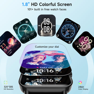 Smart Watch for Women Android & iPhone, Alexa Built-in, IP68 Waterproof Activity Fitness Tracker with Bluetooth Call (Answer/Make), 1.8" Smartwatch with Heart Rate/SpO2/Sleep Monitor, 100+ Sports Mode