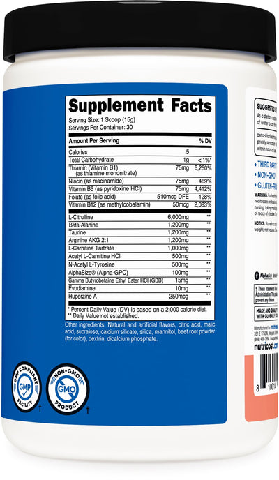 Nutricost Stim-Free Pre-Workout, 30 Servings (Pink Lemonade) - Caffeine Free, Stimulant Free, Non-GMO, Gluten Free