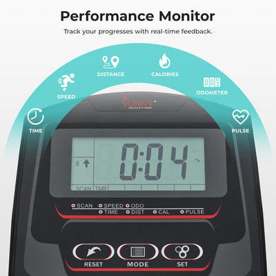 Sunny Health & Fitness Smart Elliptical Full-Body Cross Training Machine w/Extended Stride, Cardio Exercise Trainer for Home, Free SunnyFit App Bluetooth Connection, Optional 12" or 16" Stride Length