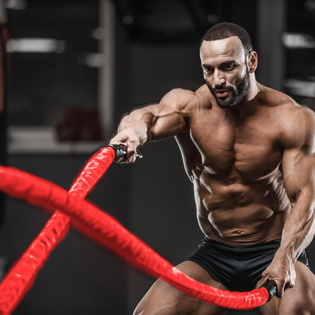 Battle Ropes Black Workout Rope 1 inch Battle Ropes for Home Gym 30ft Exercise Ropes for Working Out Heavy Ropes for Exercise Training Weighted Rope Weighted Workout Rope Battle Rope