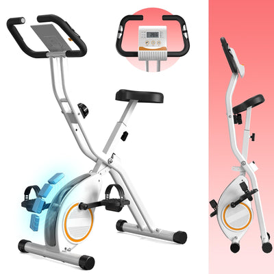 Foldable Exercise Bike Stationary Bikes for Home, 5 IN 1 Indoor Workout Bike, Cycling Bike with 16-Level Quiet Magnetic Resistance, 6.6 LBS Flywheel and 300LBS Capacity, 2025 Designed 817 X-bike