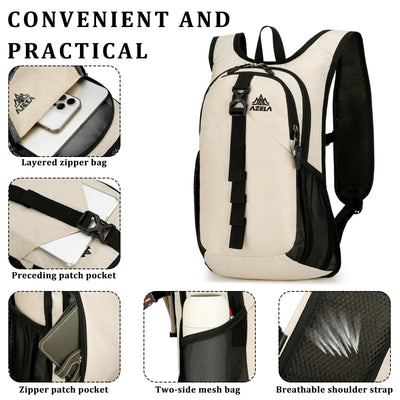 15L Small Hiking Backpack Foldable Ultralight Trekking Camping Outdoors Backpack for Women Men (black)