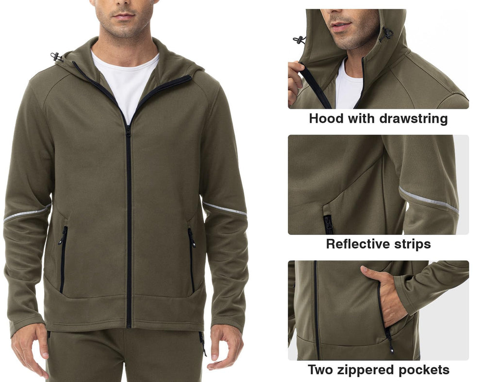 Rdruko Men's Track Sweat Suits 2 Piece Set Sweatsuits Tracksuits Jogging Workout Gym Athletic Suits with Hood