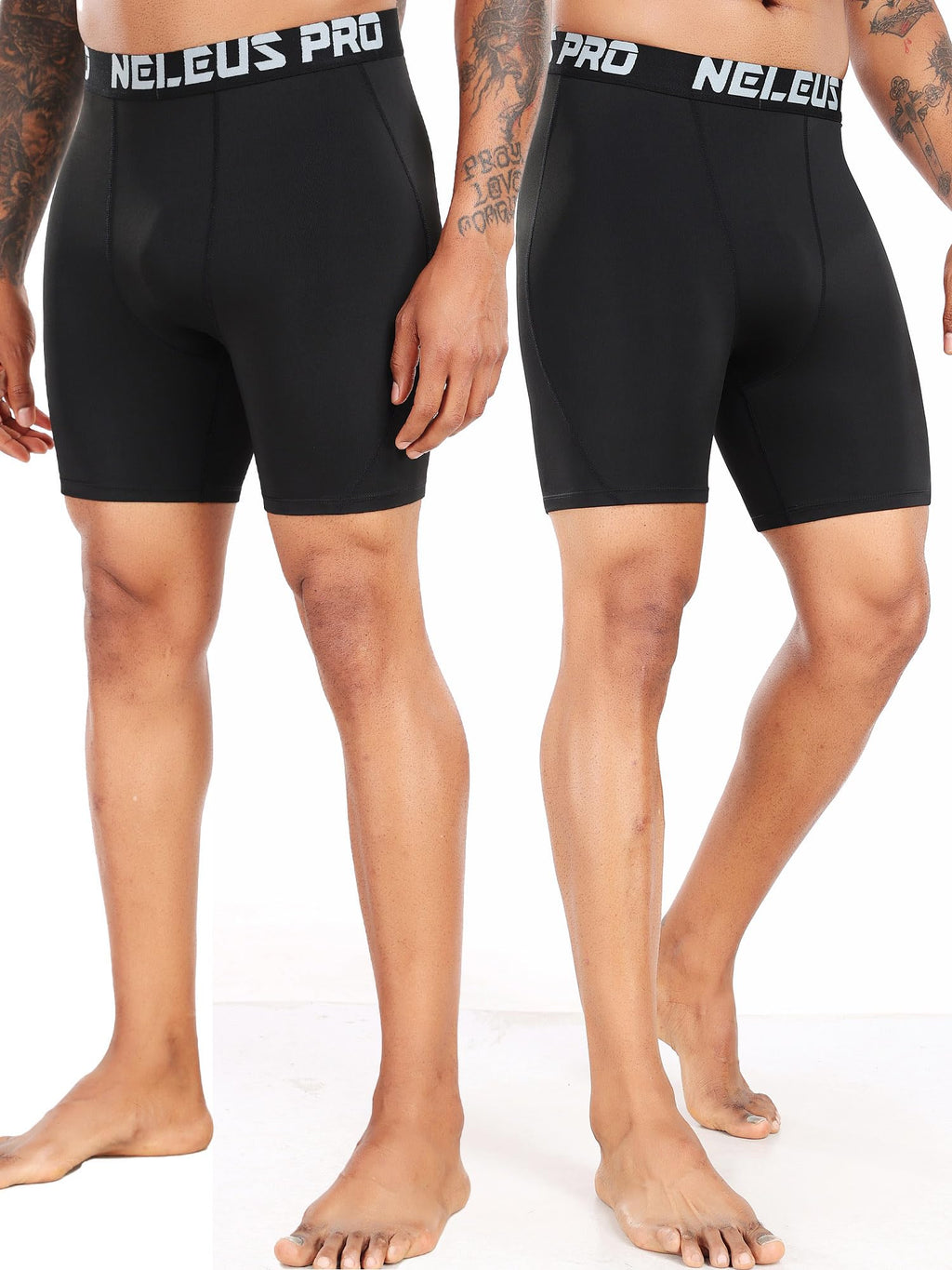 NELEUS 3 or 6 Pack Compression Shorts for Men Spandex Sport Shorts Running Athletic Workout Performance Baselayer Underwear
