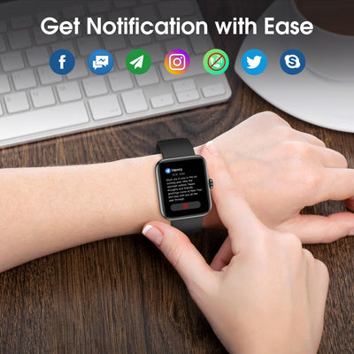 Smart Watch for Women Men, Fitness Tracker Watch with Heart Rate Monitor, Sleep, Blood Oxygen Tracker, 5ATM Waterproof Smartwatch Sports Watch Compatible with Android iOS Phones Step Calories Counter