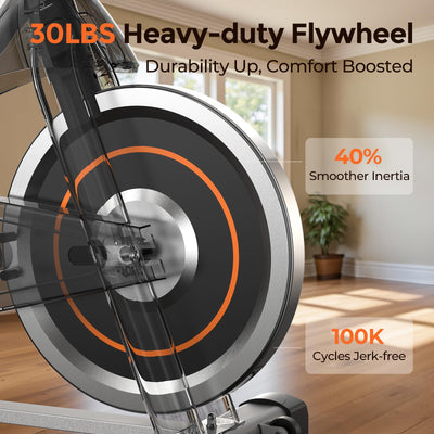 YOSUDA Exercise Bike, Brake Pad Stationary Bike for Home with Exclusive App, Magnetic Indoor Cycling Bike with 300 lb Weight Capacity, Low Noise, Tablet Holder and Fitness Courses for Weight Loss