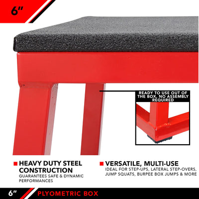 JFIT Plyometric Boxes - Made in Taiwan NO Assembly Required Single - Height Box Set and Adjustable Box Options Plyometric Platform and Jumping Agility Box for Training Conditioning Strength Training