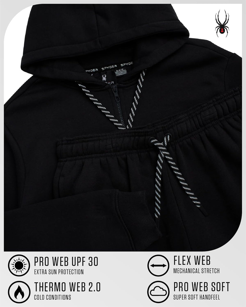 Spyder Mens Tracksuit - 2 Piece Sweatsuit for Men with Zip Up Hoodie & Jogger Sweatpants, Track Suit for Jogging or Warm Up