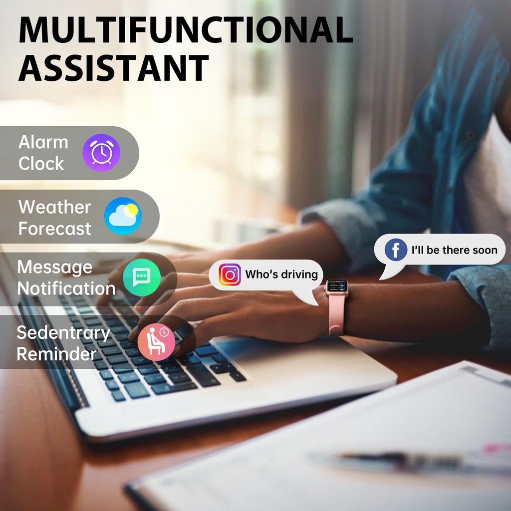 Fitness Tracker with 24/7 Continuous Heart Rate, Blood Oxygen Monitor, Smart Watch with Sleep Monitor, IP68 Waterproof Activity Tracker Step Counter for Women Men (Black)