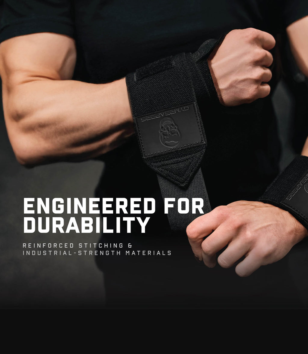 Gymreapers Weightlifting Wrist Wraps (IPF Approved) 18" Professional Quality Wrist Support with Heavy Duty Thumb Loop - Best Wrap for Powerlifting Competition, Strength Training, Bodybuilding