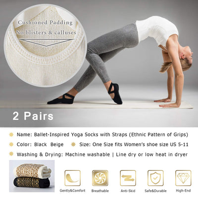 Ozaiic Pilates Socks for Women Non Slip Grip, Yoga Socks with Grippers for Barre, Hospital, Ballet, Dance, Barefoot Workout