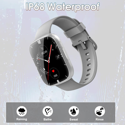 Smart Watch for Men Women(Answer/Make Calls), 1.95" HD Touch Screen Fitness Watch with Sleep Heart Rate Monitor, 110+ Sports Modes, IP68 Waterproof Activity Trackers Compatible with Android iOS, Black